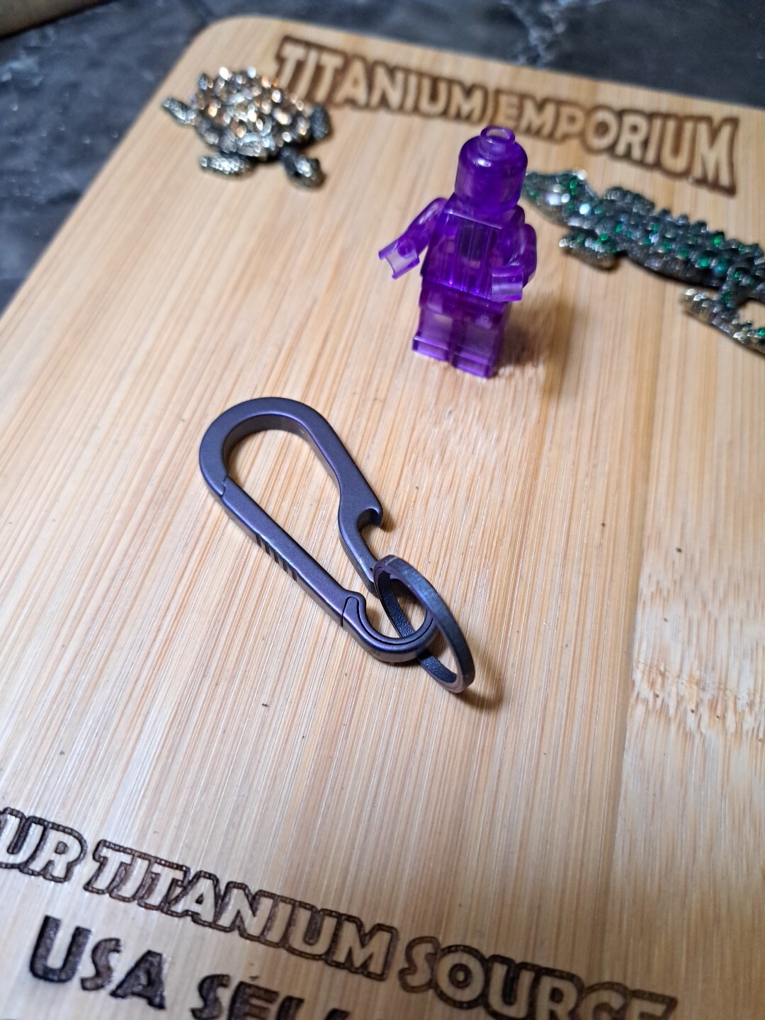 Titanium Alloy Carabiner Keychain With Built-in Bottle Opener