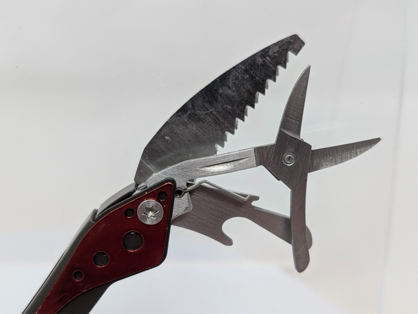 Cabela’s 7-in-1 Mini Multi Tool – Cherry Red, With Nylon Case EDC