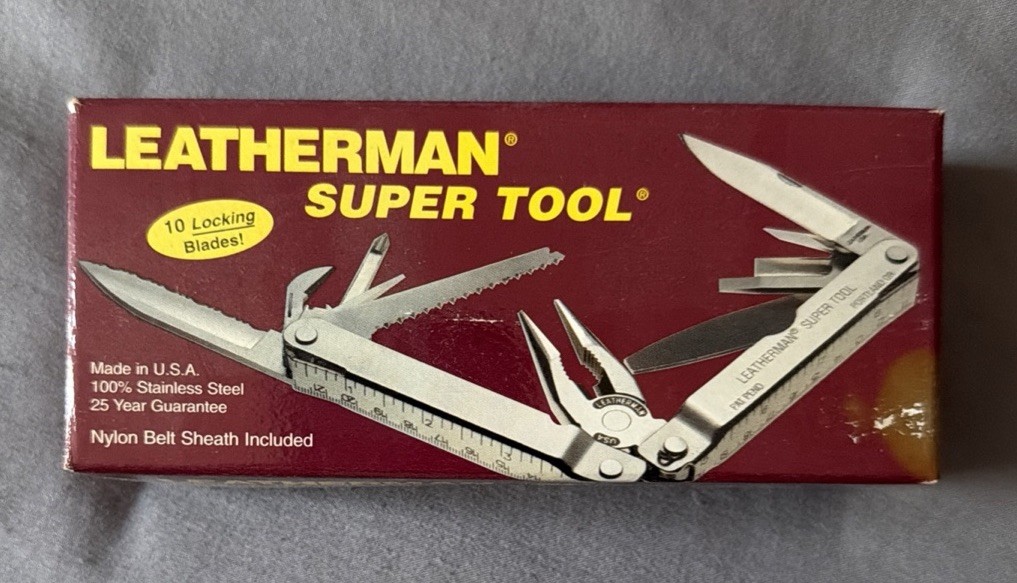 Original Leatherman Super Tool 1997 with Box, papers, Nylon Sheath Never Used