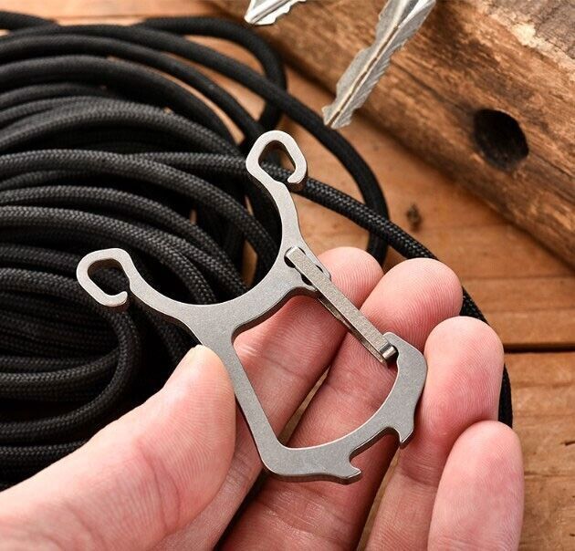 EDC Titanium Alloy Multi Tools Keychain Bottle Opener with Key Ring Gift