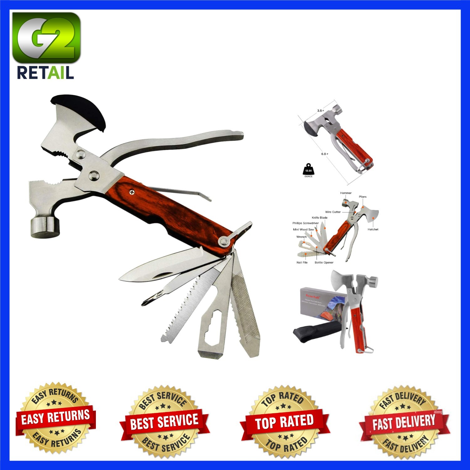 Heavy Duty Outdoor Multitool with Knife and Bottle Opener – Made for Adventure