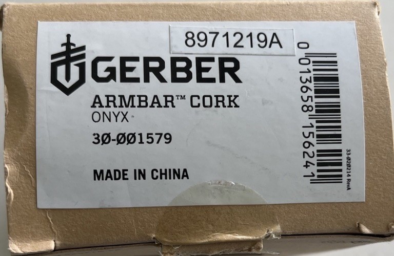 GerberArmbar Cork 30-001579 Onyx Multi Tool Folding Knife Corkscrew Scissors NEW