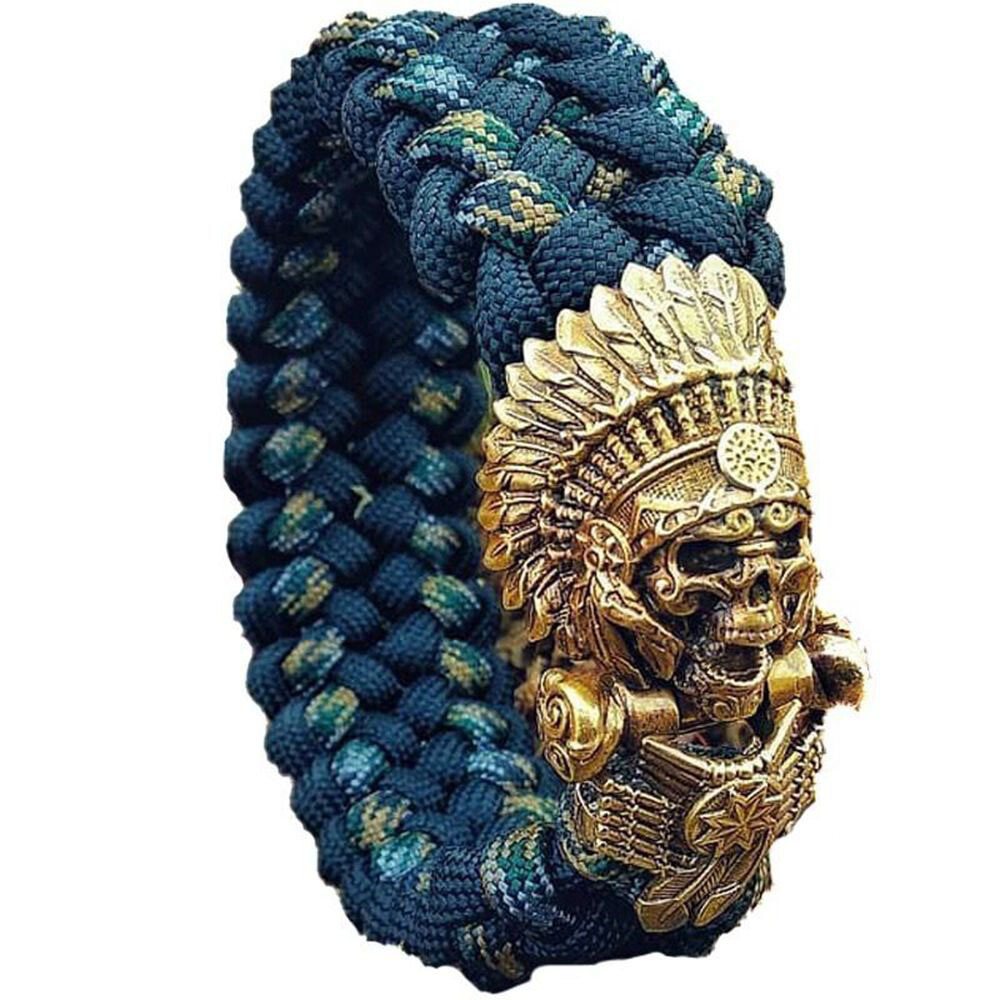 EDC Skull Paracord Bead DIY Pendant Buckle Paracord Lanyard Beads KeyChain New