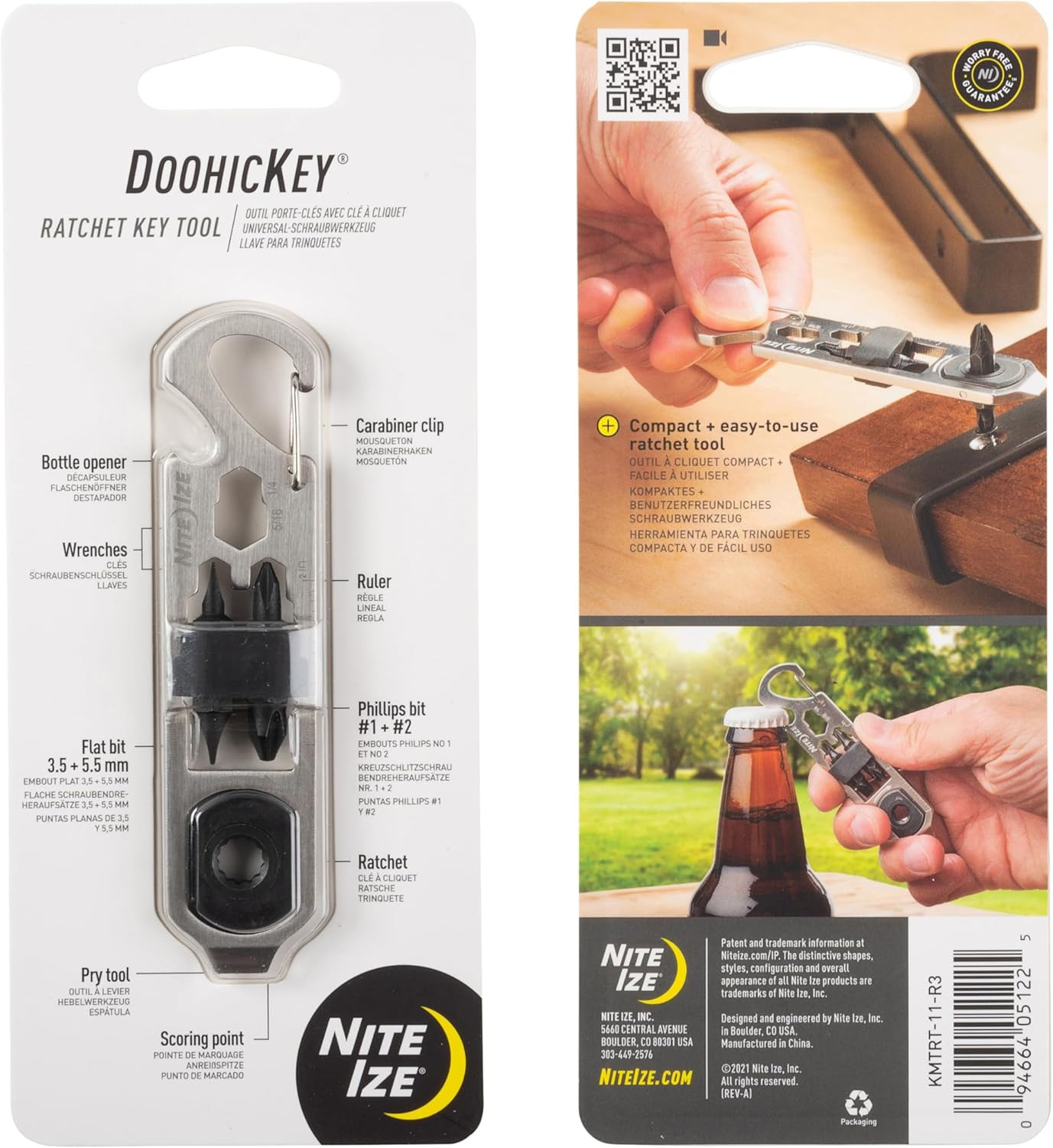 Doohickey Ratchet Key Tool – Keychain Multitool with Carabiner Clip – Pocket Too