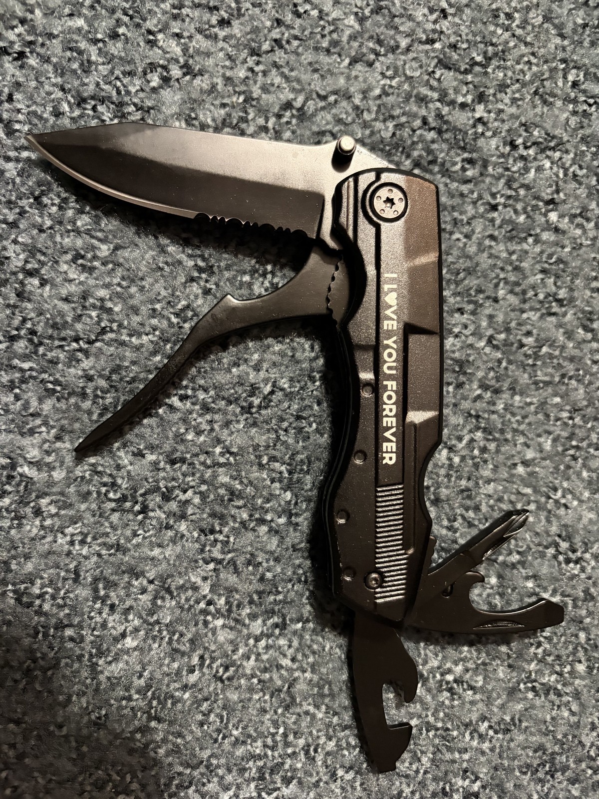 Eteh Multi Tool Pocket Knife For Climbing Camping Cycling Stainless Steel Black