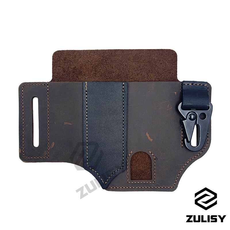 EDC Belt Organizer Multitool Leather Sheath for Leatherman Knife Pen Flashlight