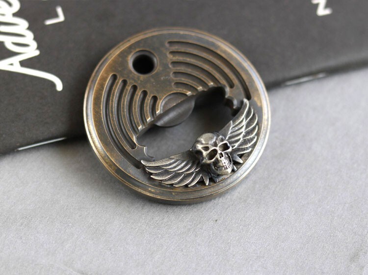 EDC Portable Retro Brass Skull Bottle Opener Necklace Bead Keychain Pendant Tool