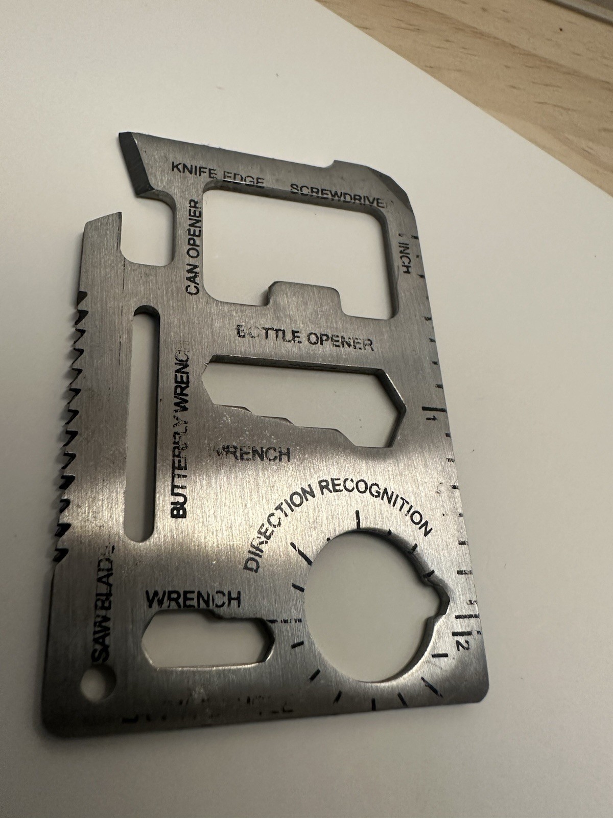 11 in 1 Survival Pocket Credit Card Multi-tool Labeled