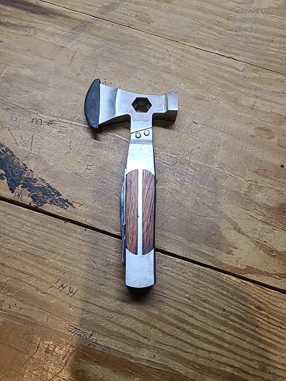 Sheffield Camper 12-In-1 Multi-Tool 12301 Axe Head Saw Hammer Screwdriver
