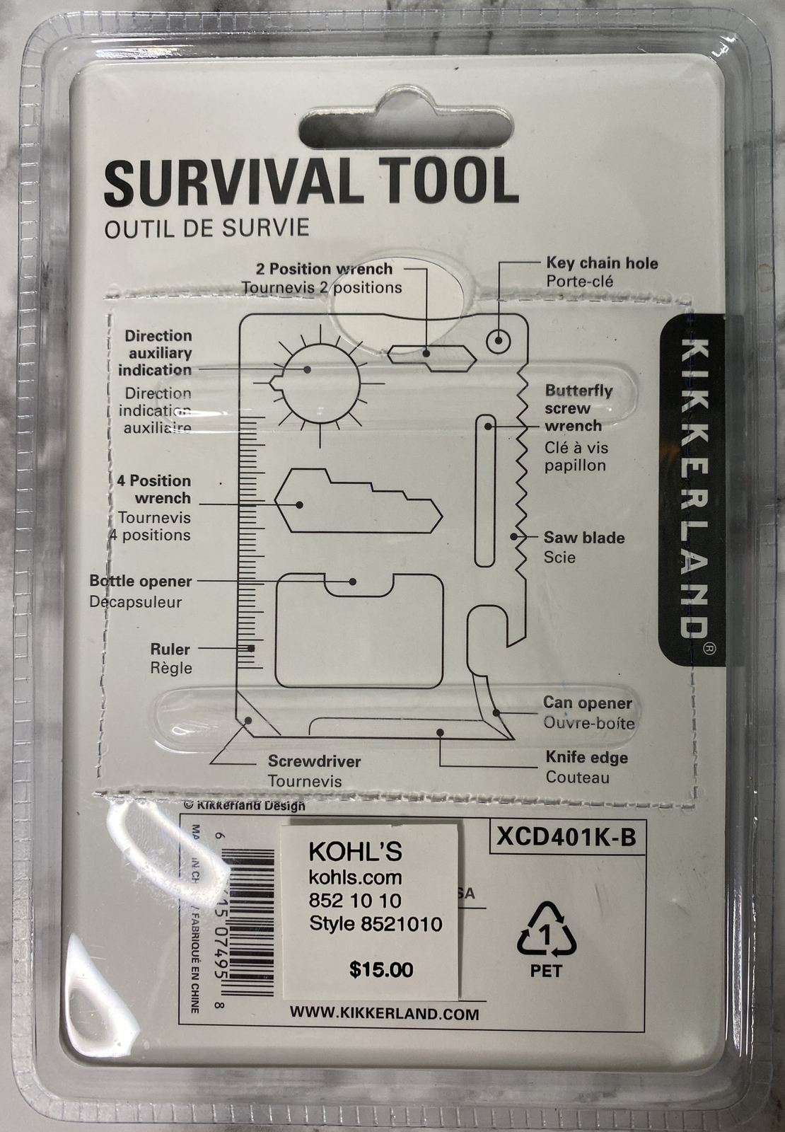 SURVIVAL TOOL KIKKERLAND Metal With Pouch