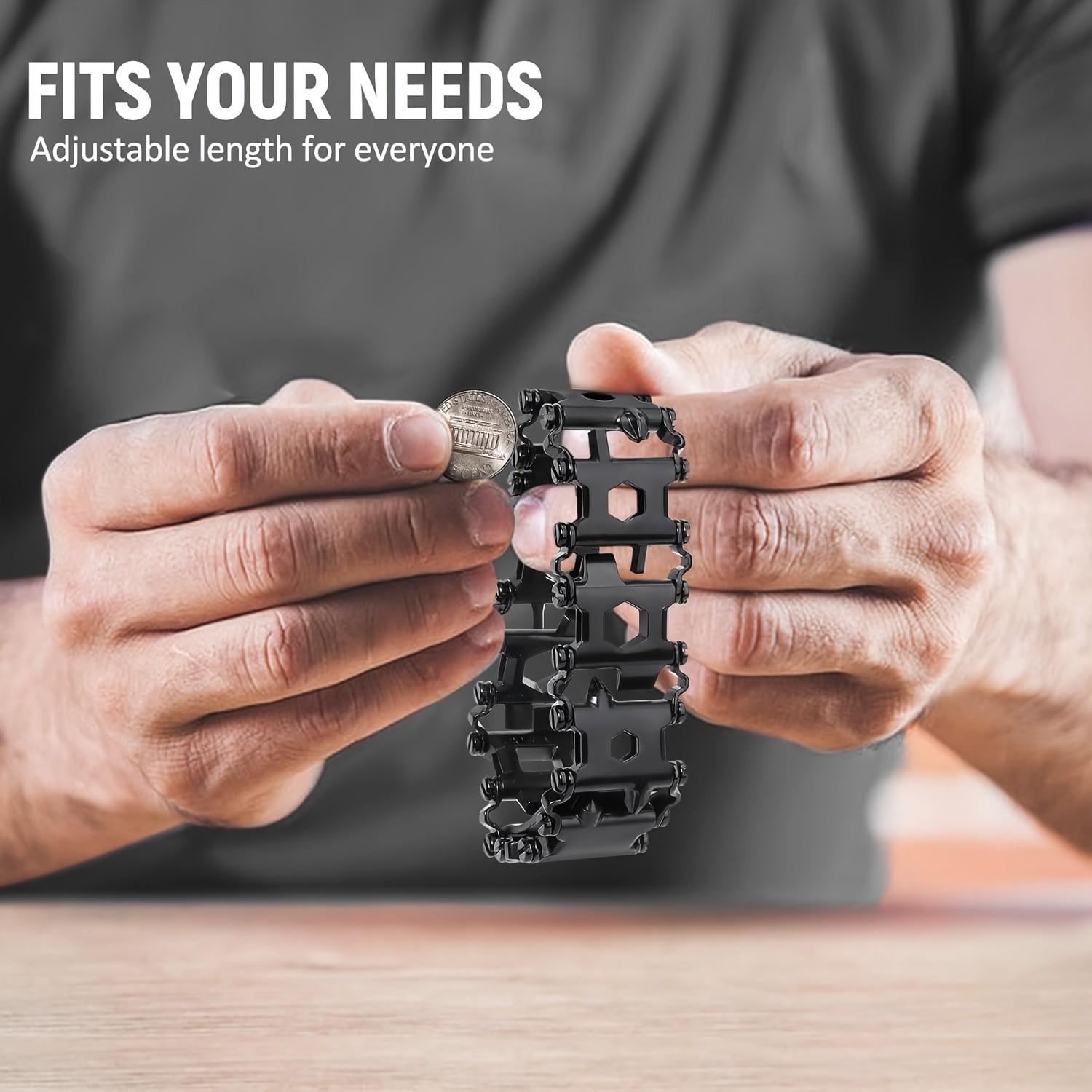 Compact Premium Rugged Robust Handy Men’s 29-in-1 Multi-Functional Tool Bracelet