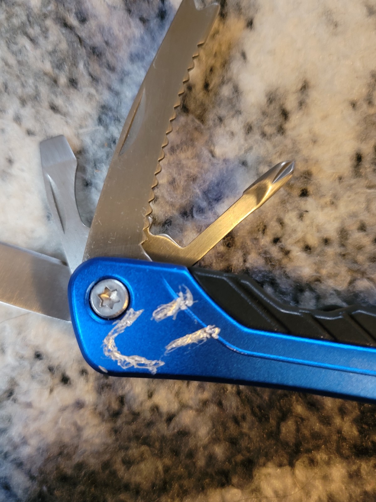 Rapala Fishing Multi Tool Blue Handle Stainless Steel w Nylon Pouch