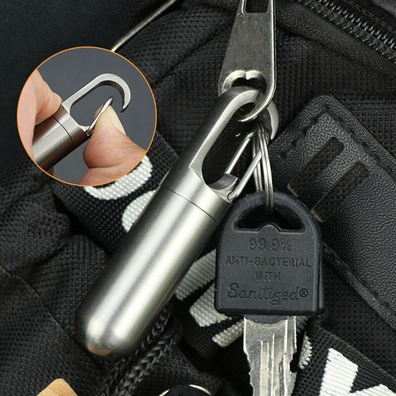 Titanium Keychain Waterproof Box Integrated Medicine Pill Box EDC Survival Boxes