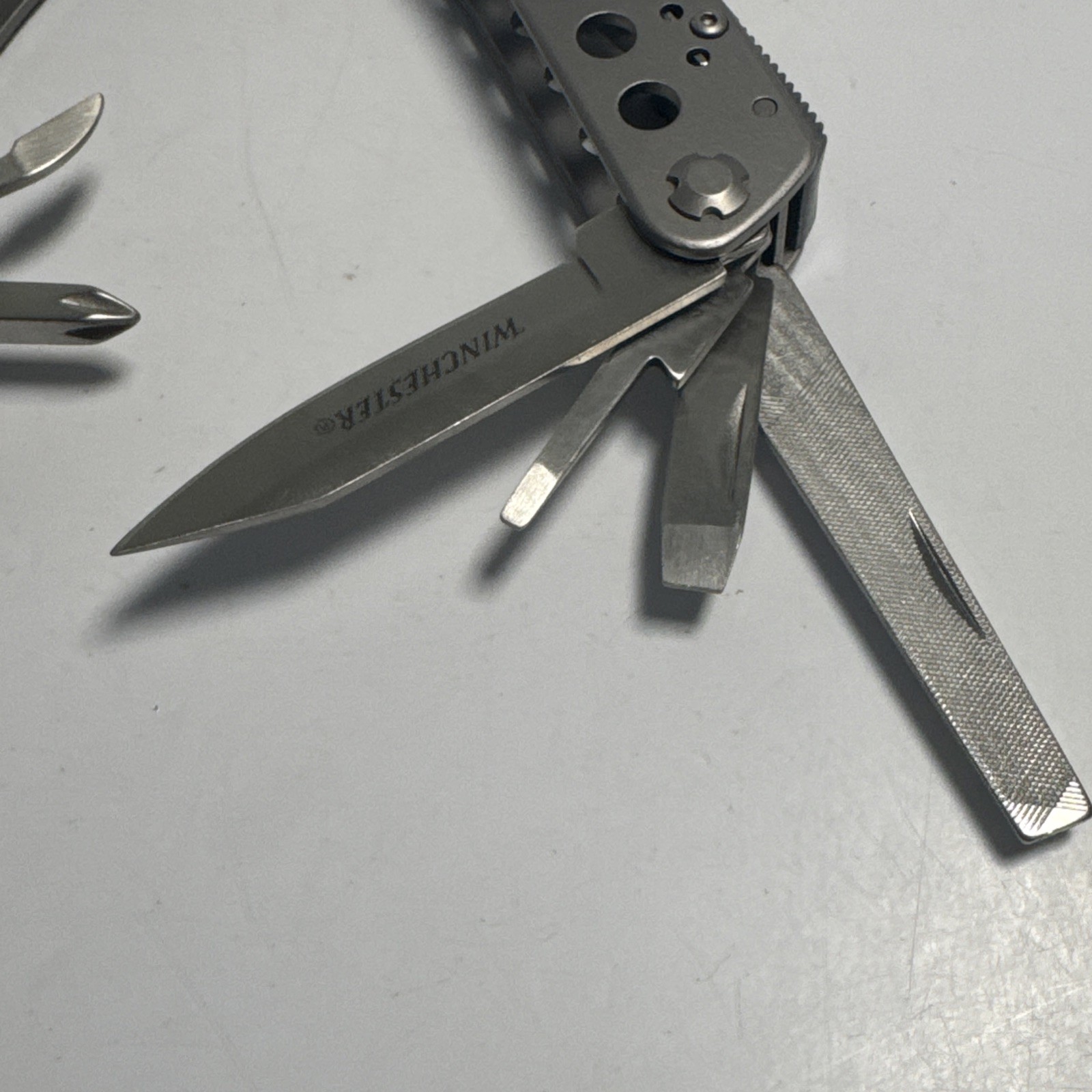 Winchester RARE Stainless Steel Multi-Tool Pocket Knife 9 N 1 + Sheath HTF Mint