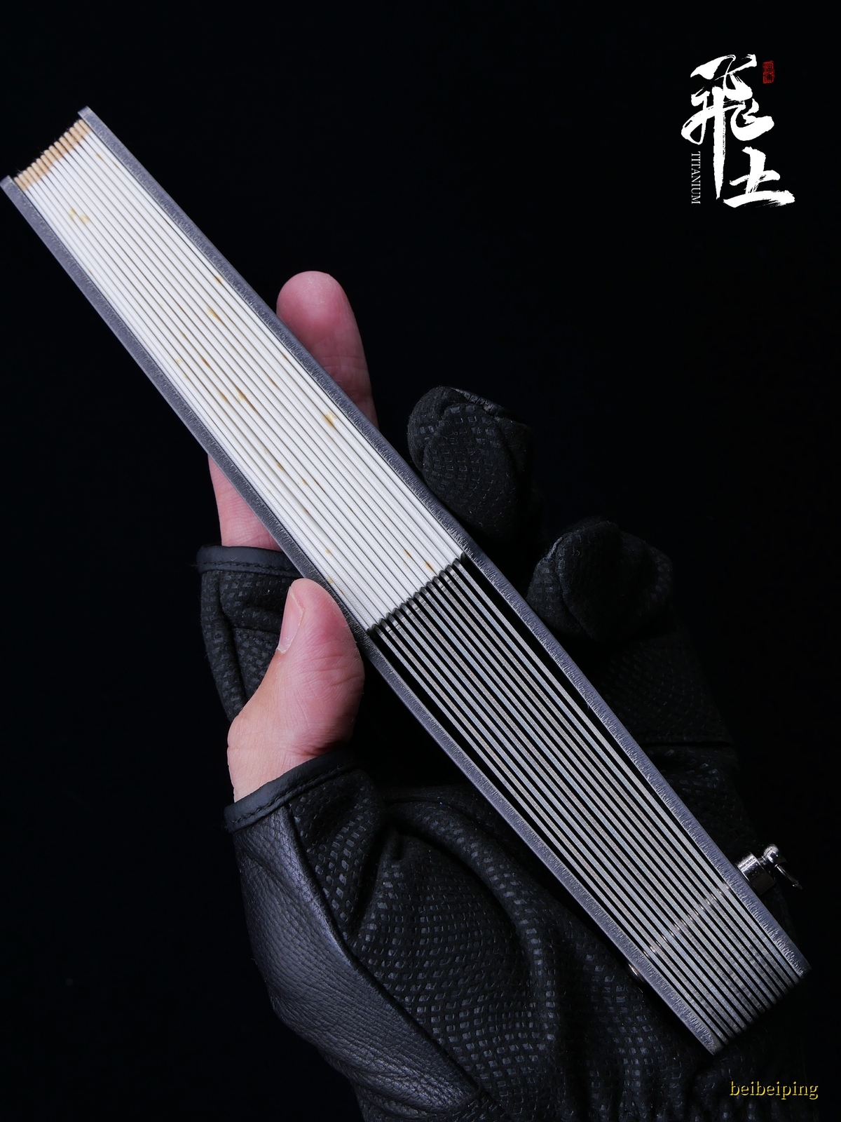 6” Titanium Alloy Folding Fan Martial Arts Portable Carving Kung Fu Tai Ji NEW