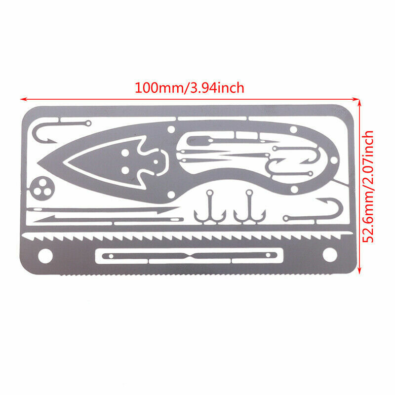 1 Set Multi Tools Survival Wallet Sized Camping Hiking Emergency Card – 3 Pieces