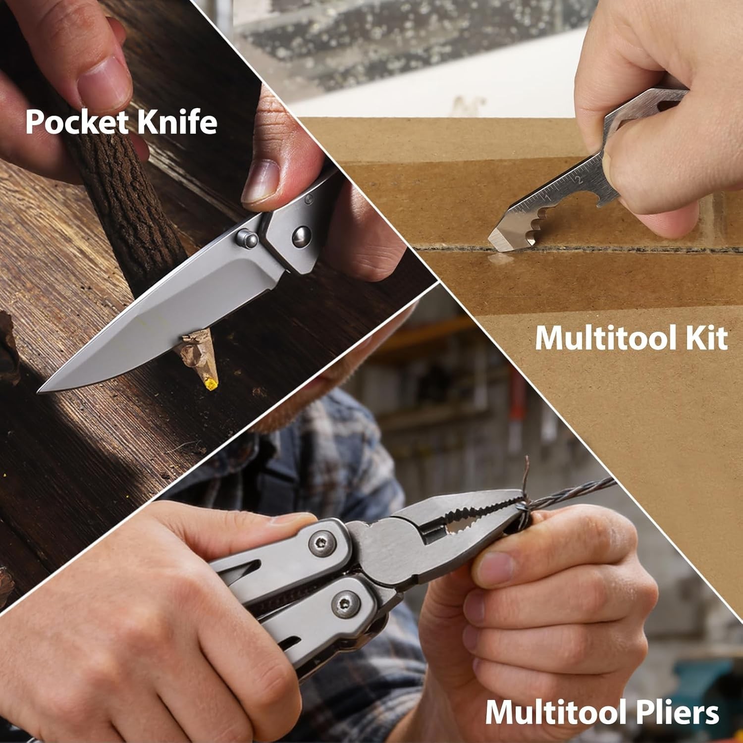 Multitool Gifts Men Multi-tool Pliers & Pocket Knife 3-Piece EDC Tool Set Packed