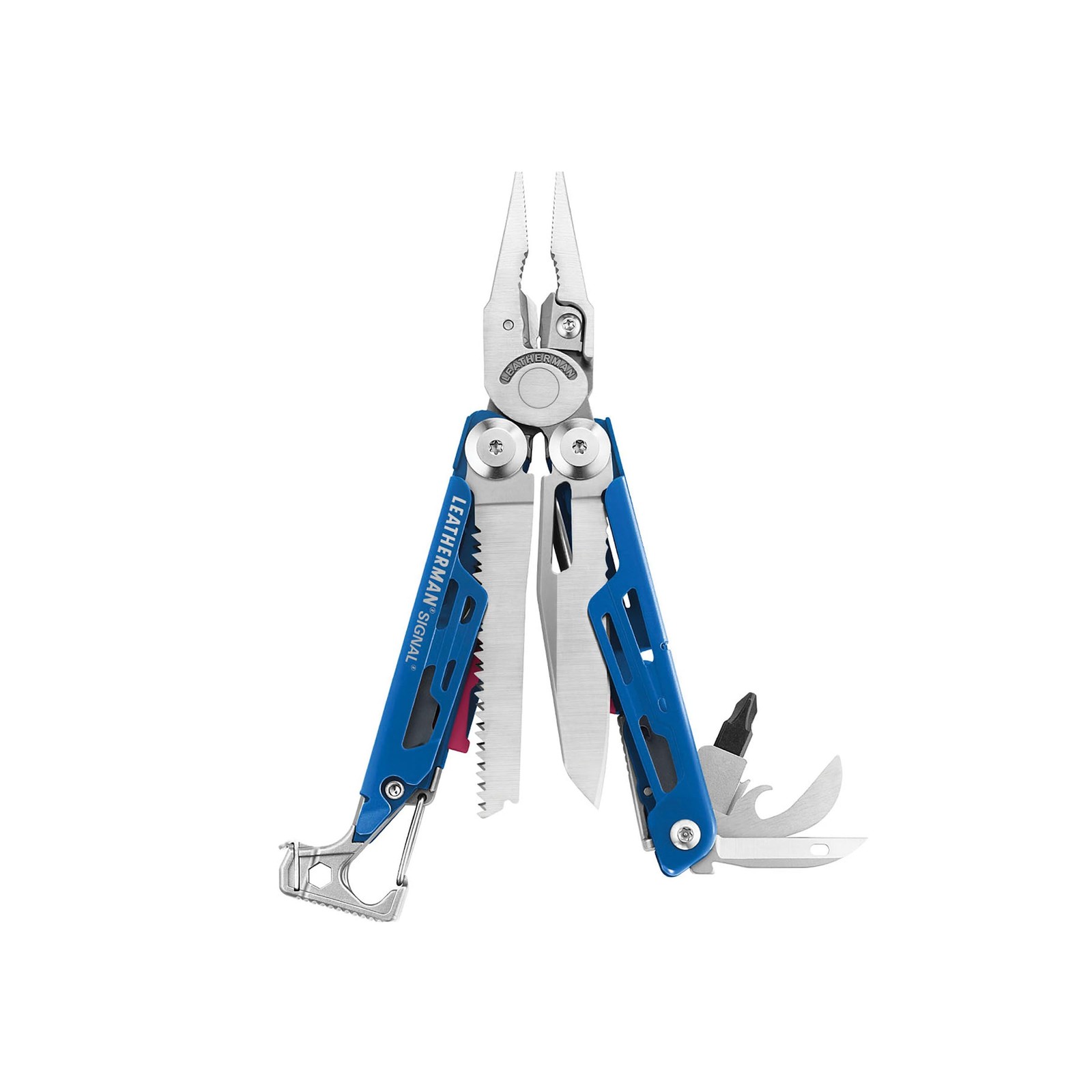 LEATHERMAN Signal 19-in-1 Outdoor Multitool Camping Survival EDC, Blue/Red