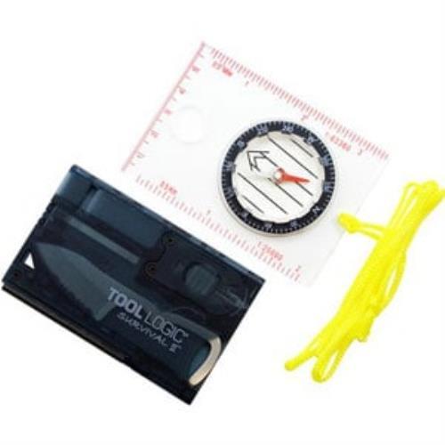 Compact Survival Card Lite Compass Knife Whistle 9 in 1 Tools