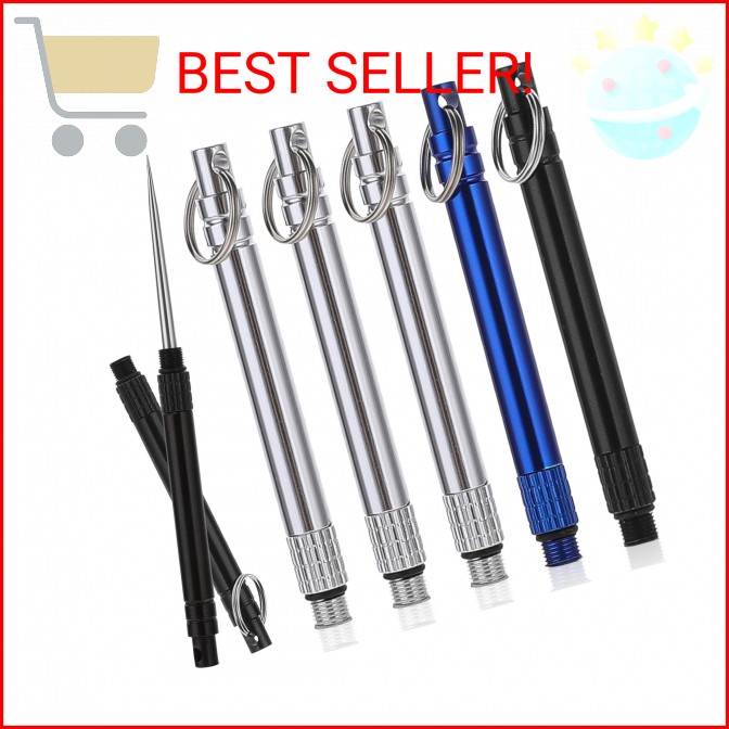 Giantree 6 PCS Portable Toothpicks, Metal Titanium Toothpicks, Reusable Toothpic