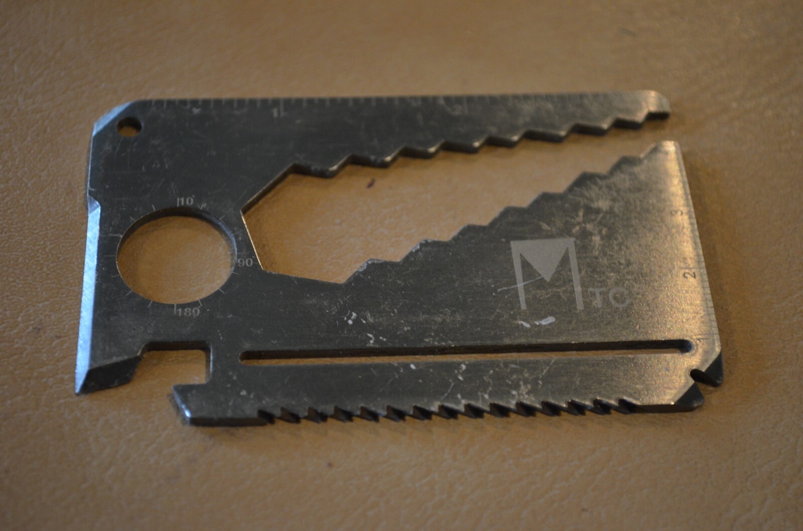 Wallet Size Multi Survival Tool Metal Thin Small Silver in Color Hunting Camping