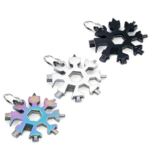 3Packs Snowflake Multi Tool, 18-in-1 Stainless Steel Snowflake Multitool 3PCS-A