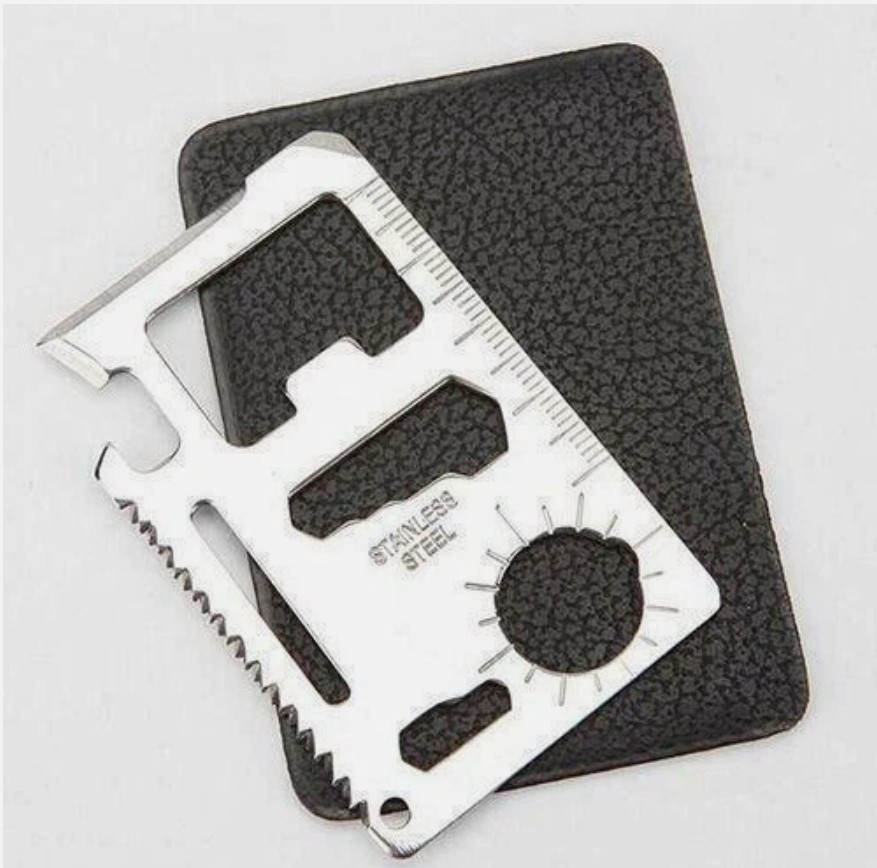 2 Pack SELF-DEFENSE Credit Card EMERGENCY Survival 11 IN 1 MULTI Tool Knife
