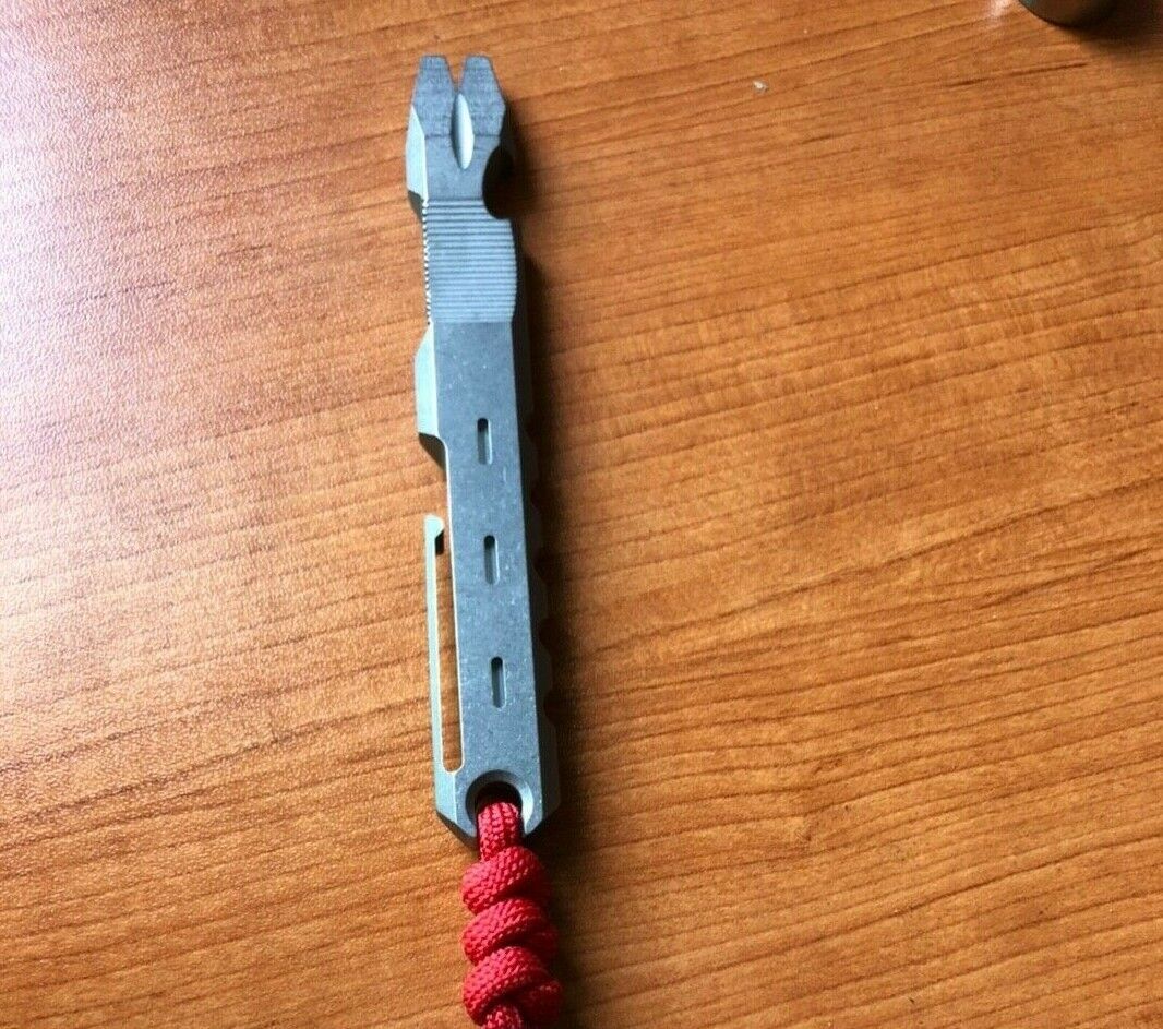 TC4 Titanium Alloy Pocket Pry Bar Pendant Crowbar Opener Multi Keychain EDC Tool