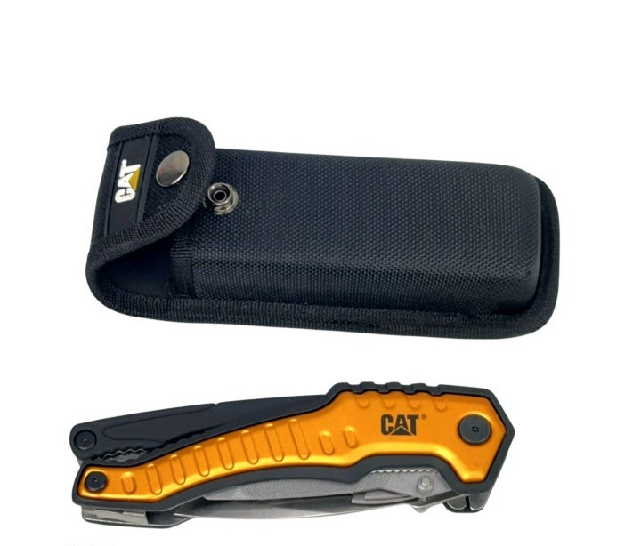 CAT XL 9-in-1 Multi-Tool Set, Stainless Steel. with Belt Loop Storage Pouch 7″