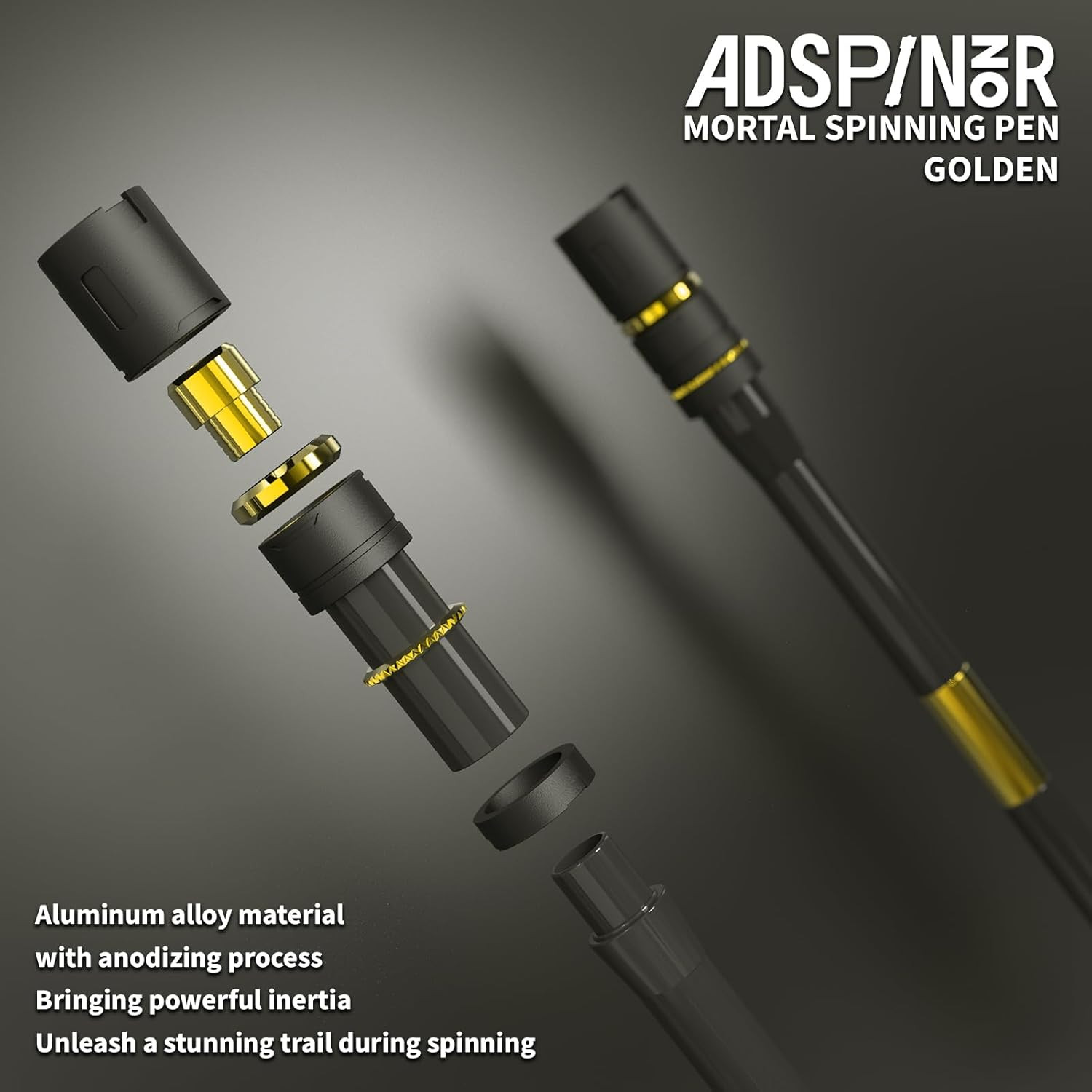 Weighted Mortal Spinning Pen Mod for Advanced Tricks – Gold Finish