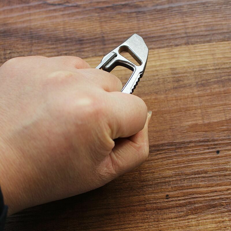 Titanium Alloy Multi-purpose Tool EDC Key Chain Hang up Carabiner Pry Bar Opener