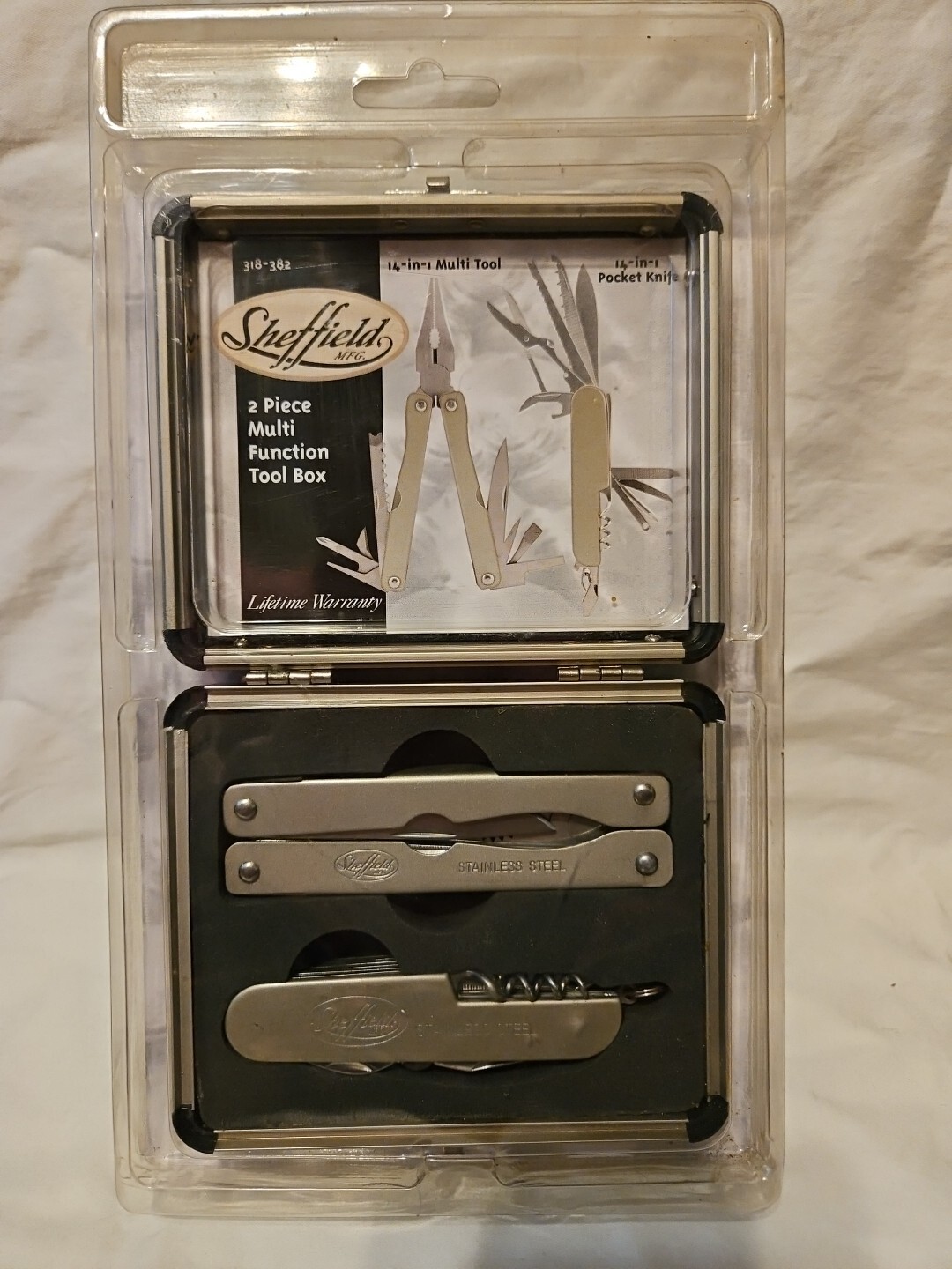 Sheffield 2 Pc Multi Function Tool Box Includes 14 In 1 Multi Tool & 14 In 1…