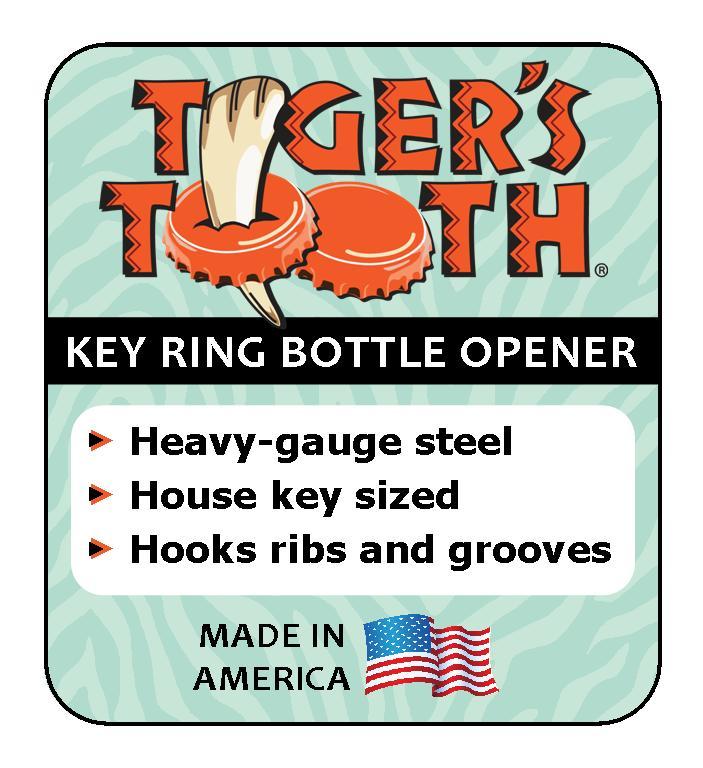 Tiger’s Tooth Key Ring Bottle Opener – Made in USA