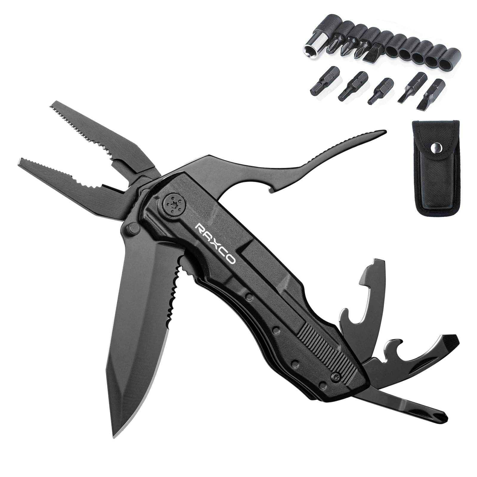 18in1 Multi-Tool Compact Outdoor Survival Tool with Pliers, Mess…