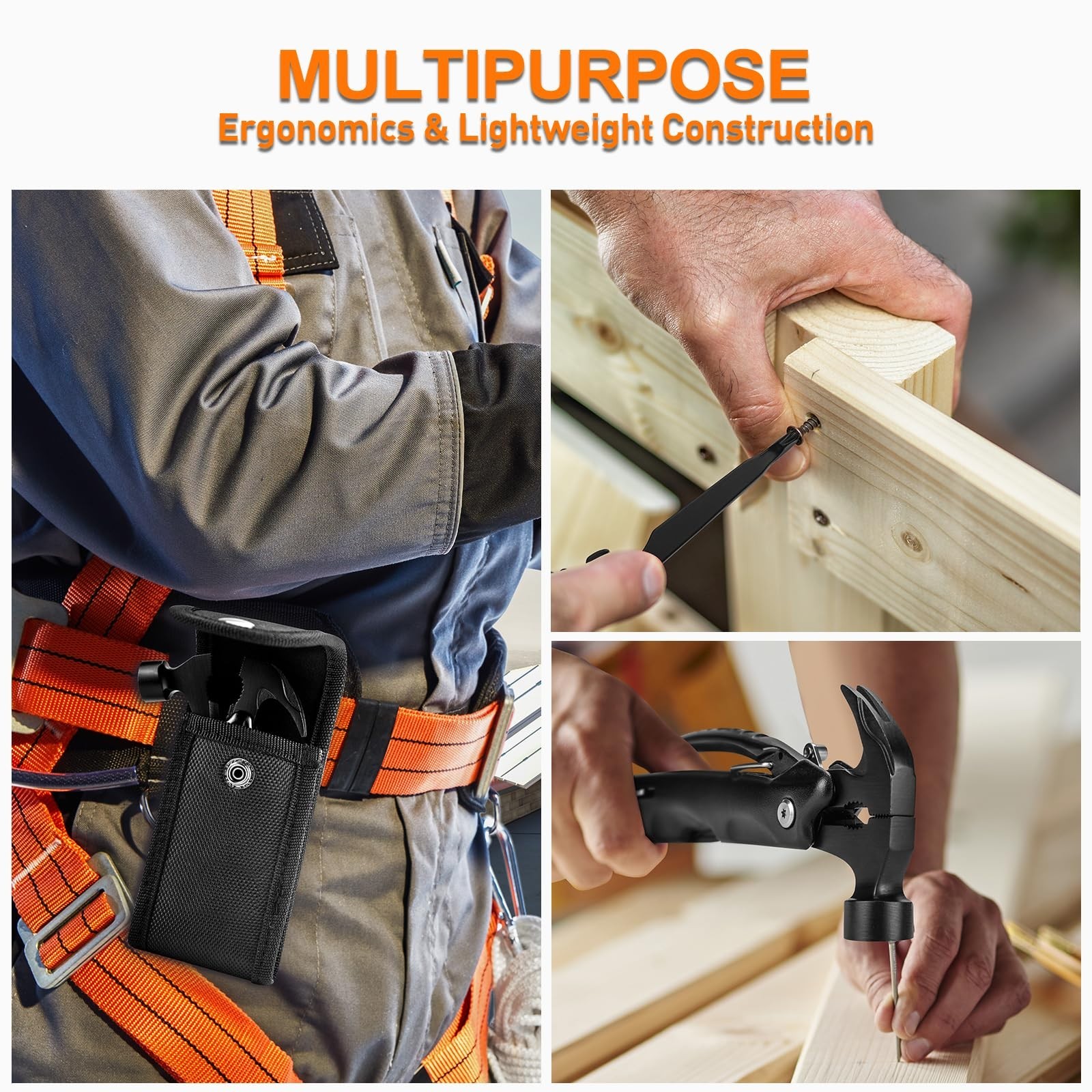 12-in-1 Hammer Multitool – Perfect Gift for Men, Dad, Husband, Boyfriend, Campin