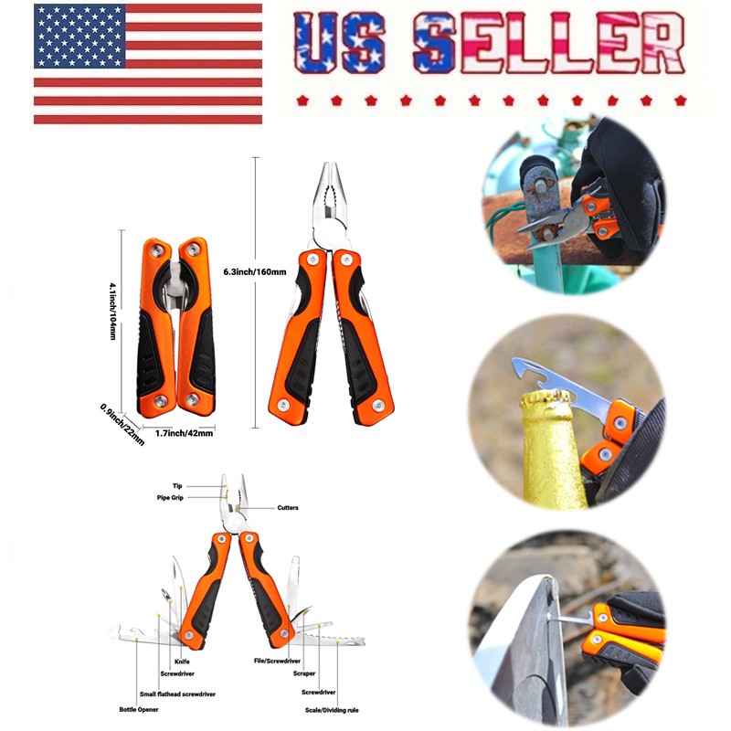 Outdoor Camping Stainless Steel Multi Plier Tool Fold Knife Unique Gift For Men
