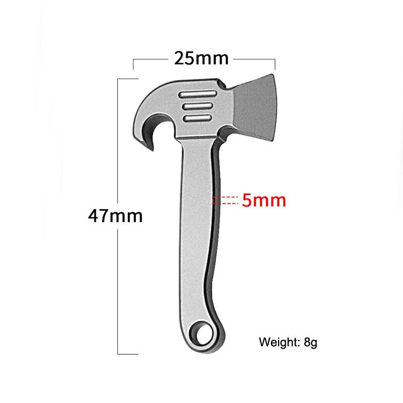 Mini Titanium Alloy Pendant Pry Bar Crowbar Bottle Opener Necklace EDC Keychain