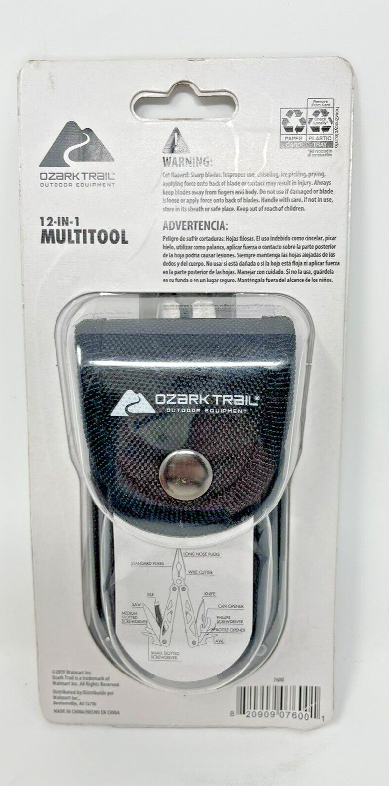 Ozark Trail Outdoor Equipment 12 in 1 Multitool Sheath Included