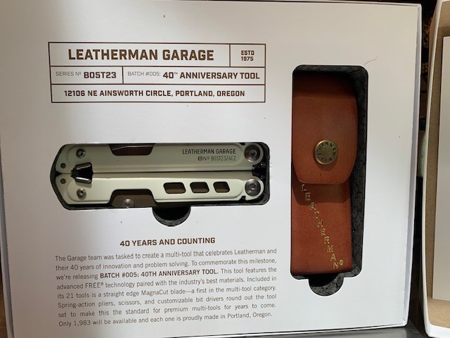 Leatherman Garage Batch 005 40th Anniversary WHITE MagnaCut – MINT CONDITION