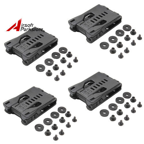 4pcs EDC Belt Clip Gear Multi Function K Sheath Kydex Scabbard Waist Clamp Black