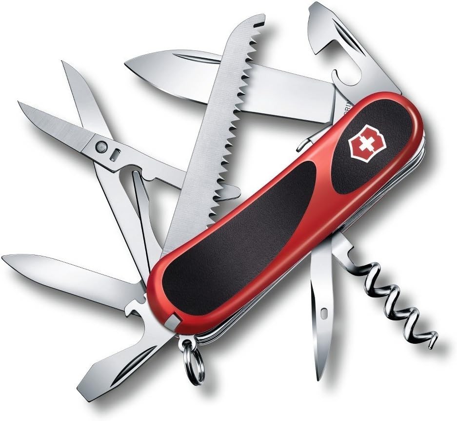 Victorinox Evolution S17 Grip Swiss Army Knife 15 Functions Lock Blade Red/Black