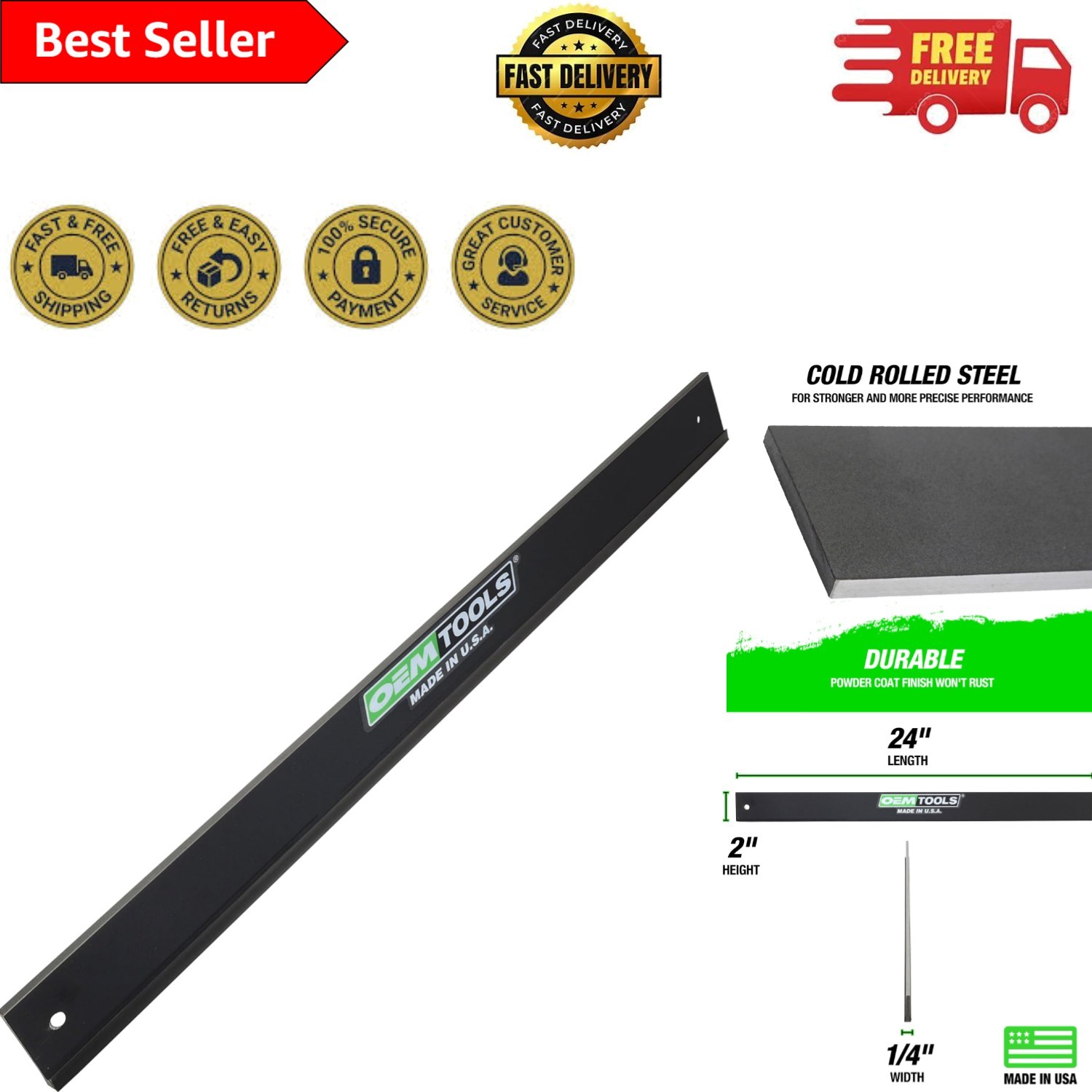 Precision Ground 24-Inch Straight Edge Tool for Accurate Engine Inspections