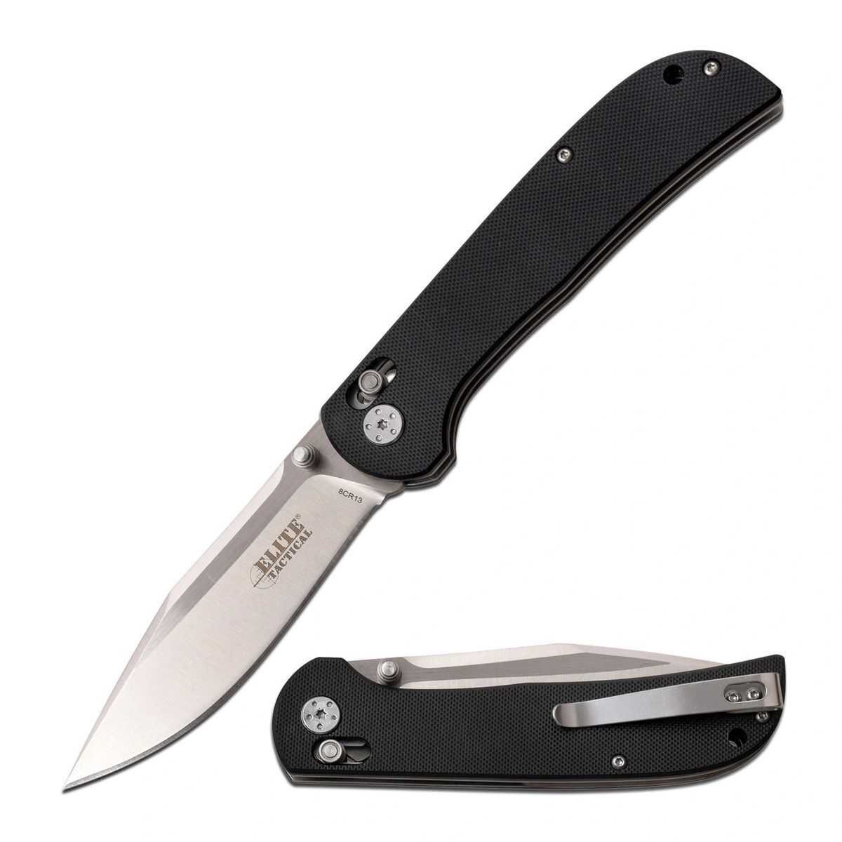 Elite Tactical – 3.95 inch Tanto, 8.95 inches overall Folding Knife – ET-1028BK
