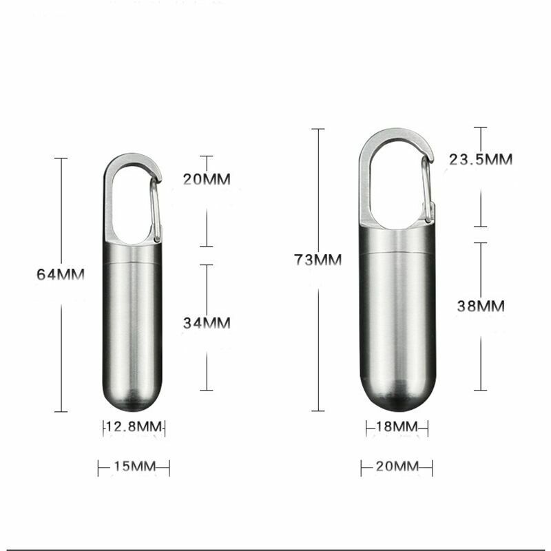 Titanium Keychain Waterproof Box Integrated Medicine Pill Box EDC Survival Boxes