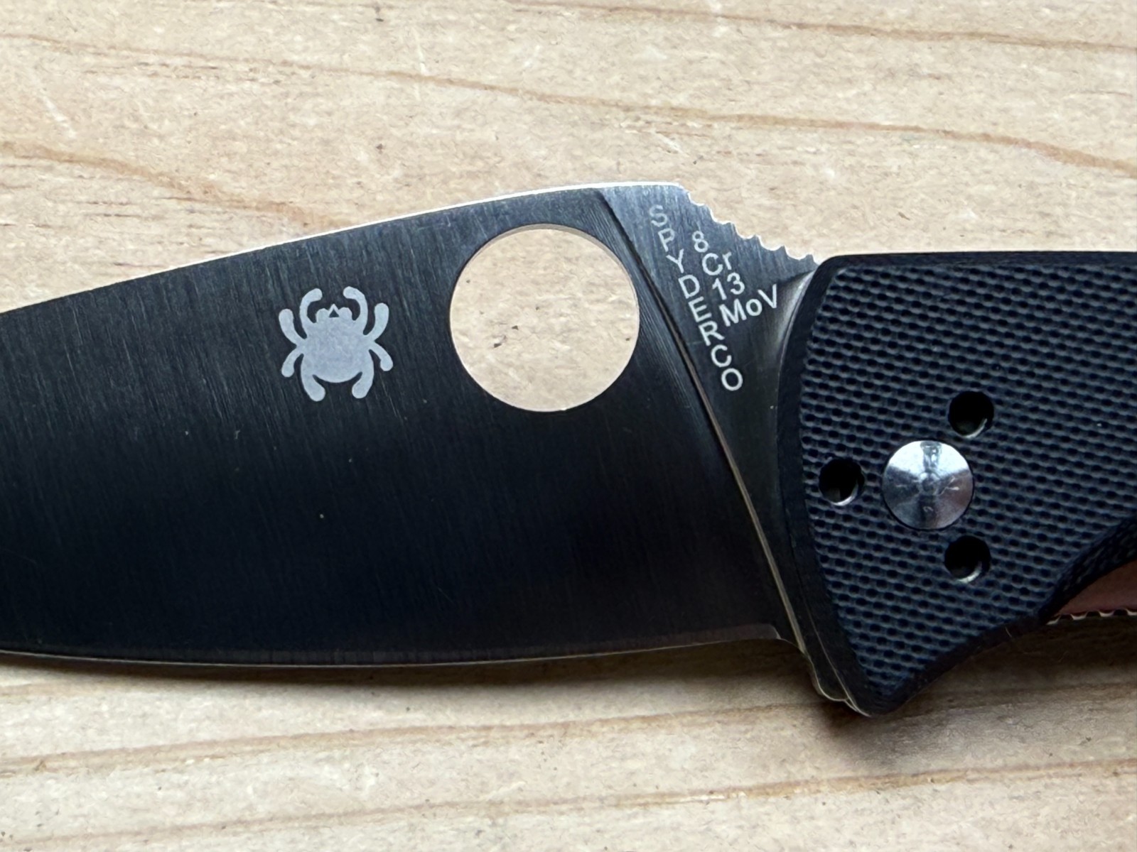 Spyderco Tenacious 8Cr13MoV Straight Edge Black G-10 Blade Folding Pocket Knife