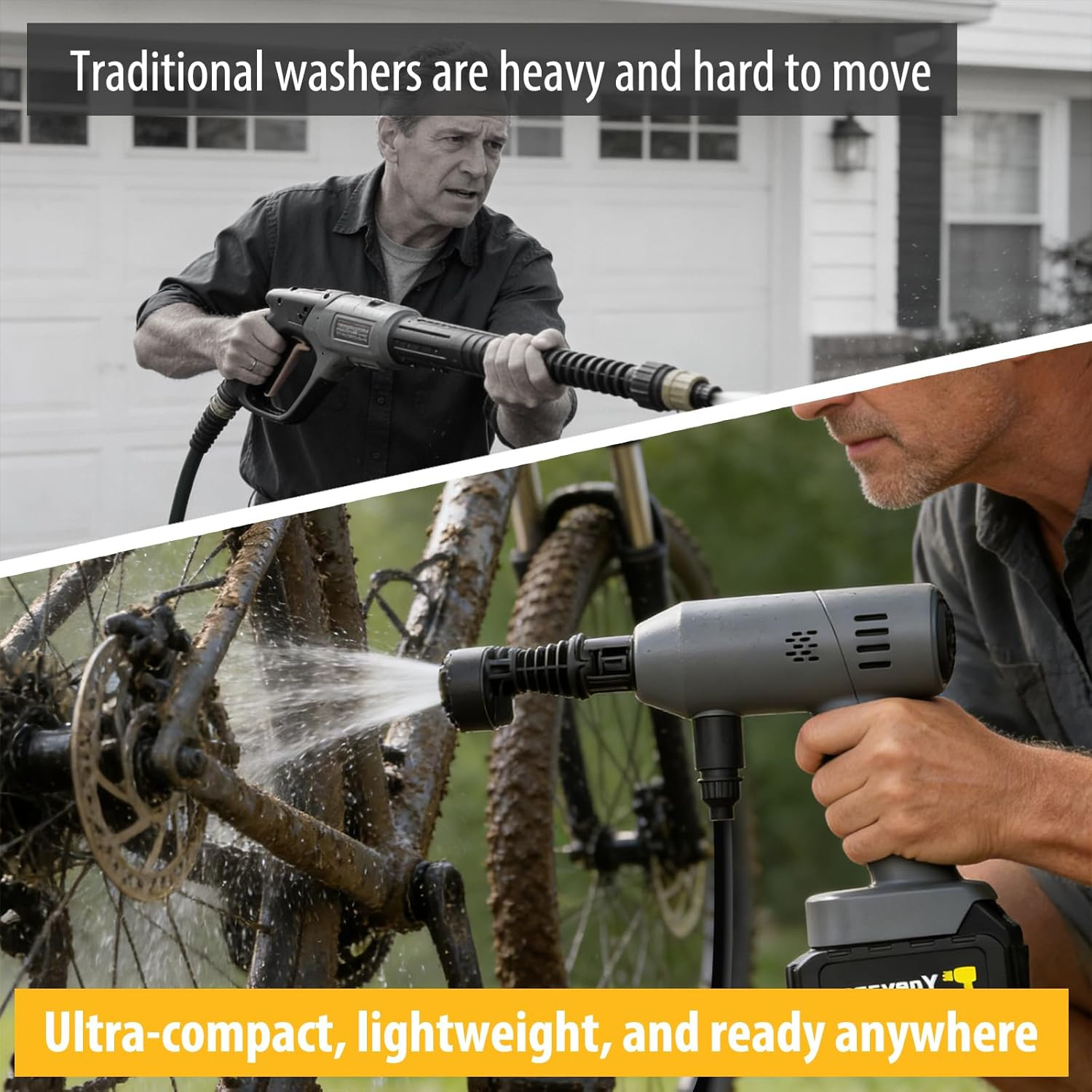 Compact 6-in-1 Portable Spray Tool for Car, Garden, and Outdoor Cleaning