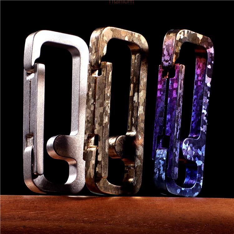 1PC EDC Titanium Carabiner Keychain Clip Car Key Chain Key Ring Holder Organizer