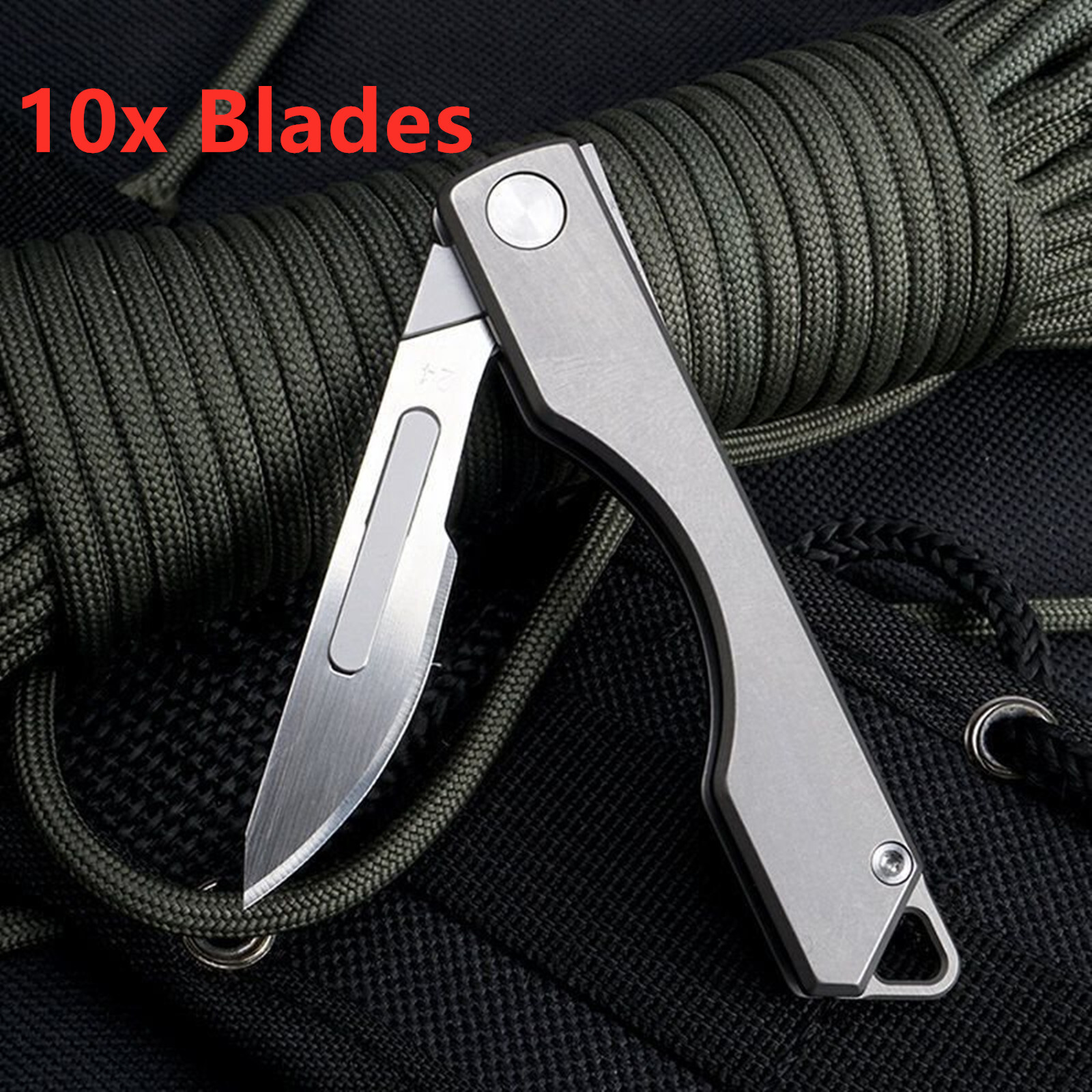 TC4 Titanium Keychain Utility Knife Scalpel Blade Outdoor Folding Knife EDC Tool
