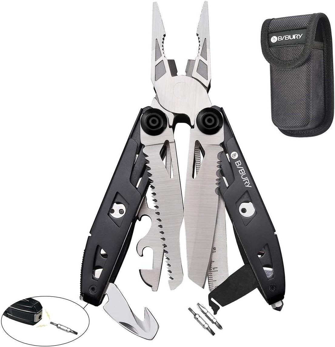 Durable 18-in-1 Pocket Multitool with Safety Lock Design for Outdoor Adventures