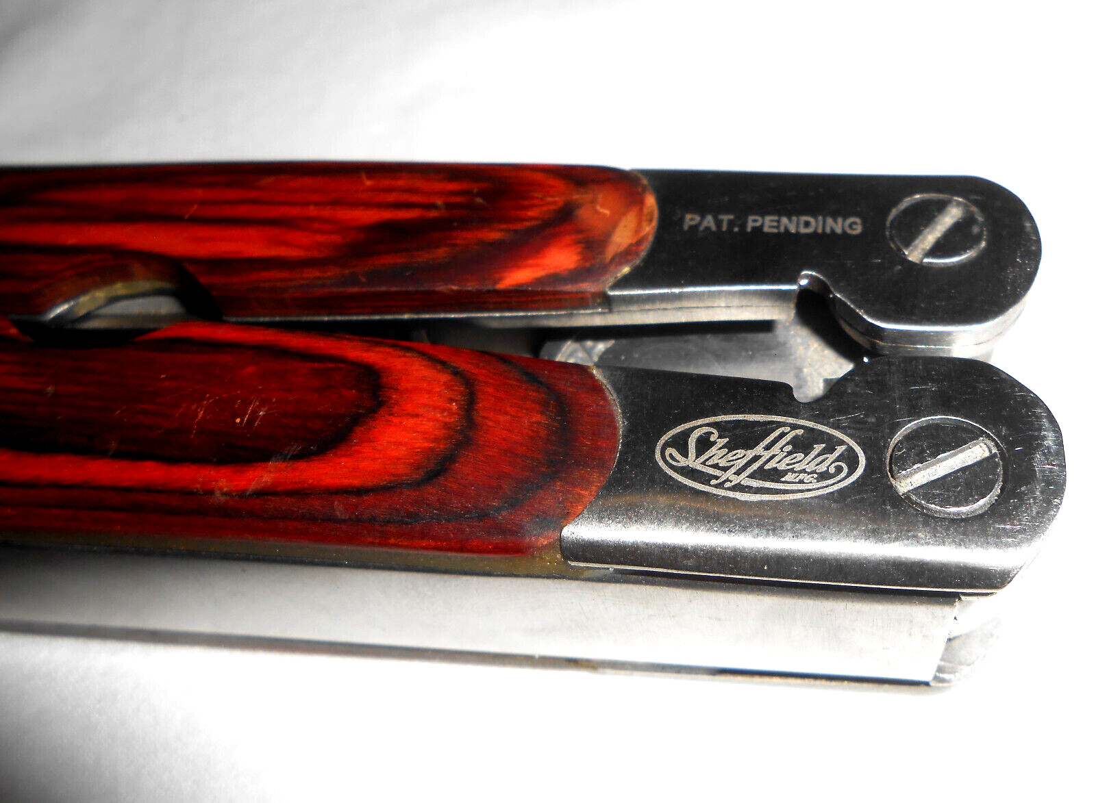 Sheffield 12-In-1 Multi Tool w/ Hardwood Handle Pliers Knife Blades Screwdrivers